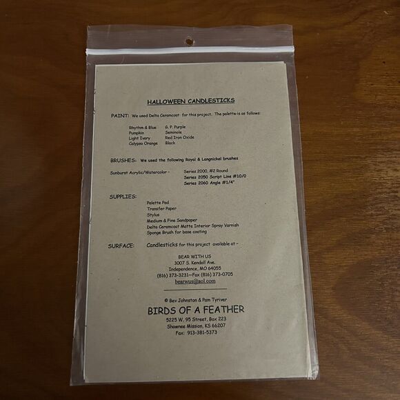 Birds Of A Feather Halloween Candlesticks Pattern/Instructions Vtg Painting - Picture 3 of 3